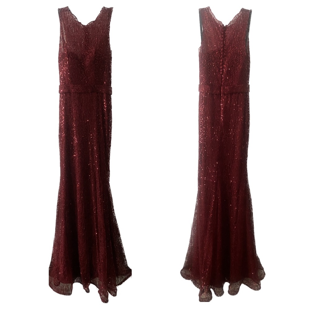 Size 4 Milano Formals, Floor Length Sequin Dress